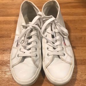 Superga Mid Rise Leather Sneakers